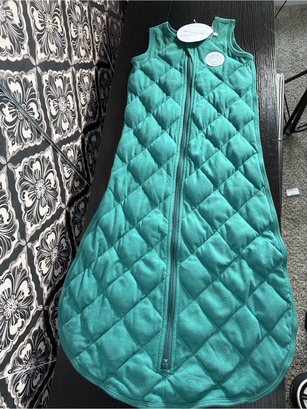 Dreamland Baby Quilted Teal Sleeveless Sleep Sack for Babies 15lbs and up